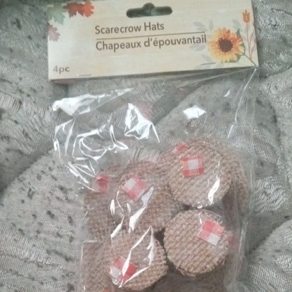 Set of 4 Mini Scarecrow Hats